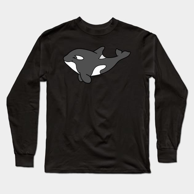 Cartoon Orca Long Sleeve T-Shirt by Marina Rehder